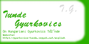 tunde gyurkovics business card